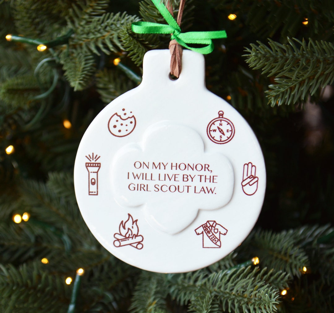 Ceramic Girl Scout Ornament With Girl Scout Pledge Girl - Etsy
