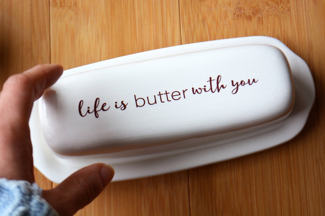 Personalized Butter Dish with Lid Unique Wedding Etsy