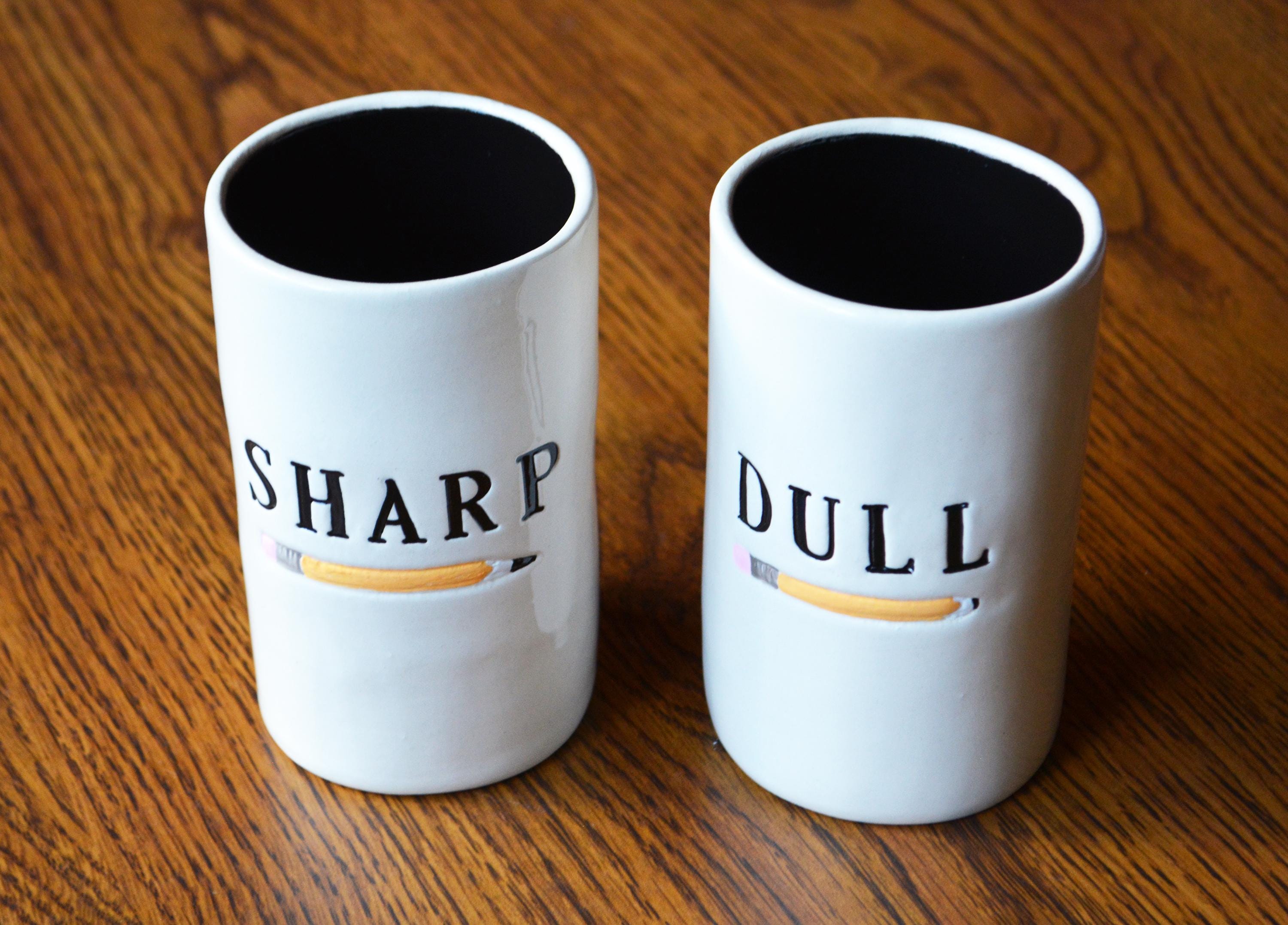 Unique Teacher Gift Handmade Ceramic Pencil Holder Set - Etsy