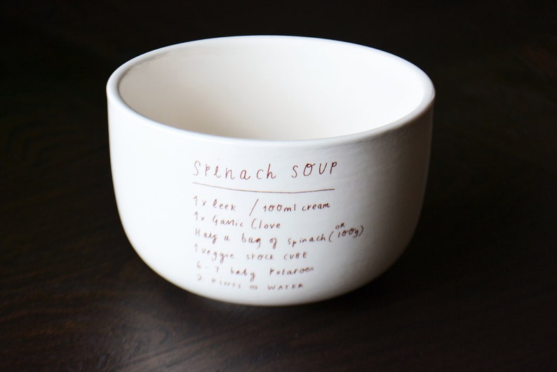 Large Soup Bowl Custom Recipe Bowl Custom Dinner Bowl Etsy
