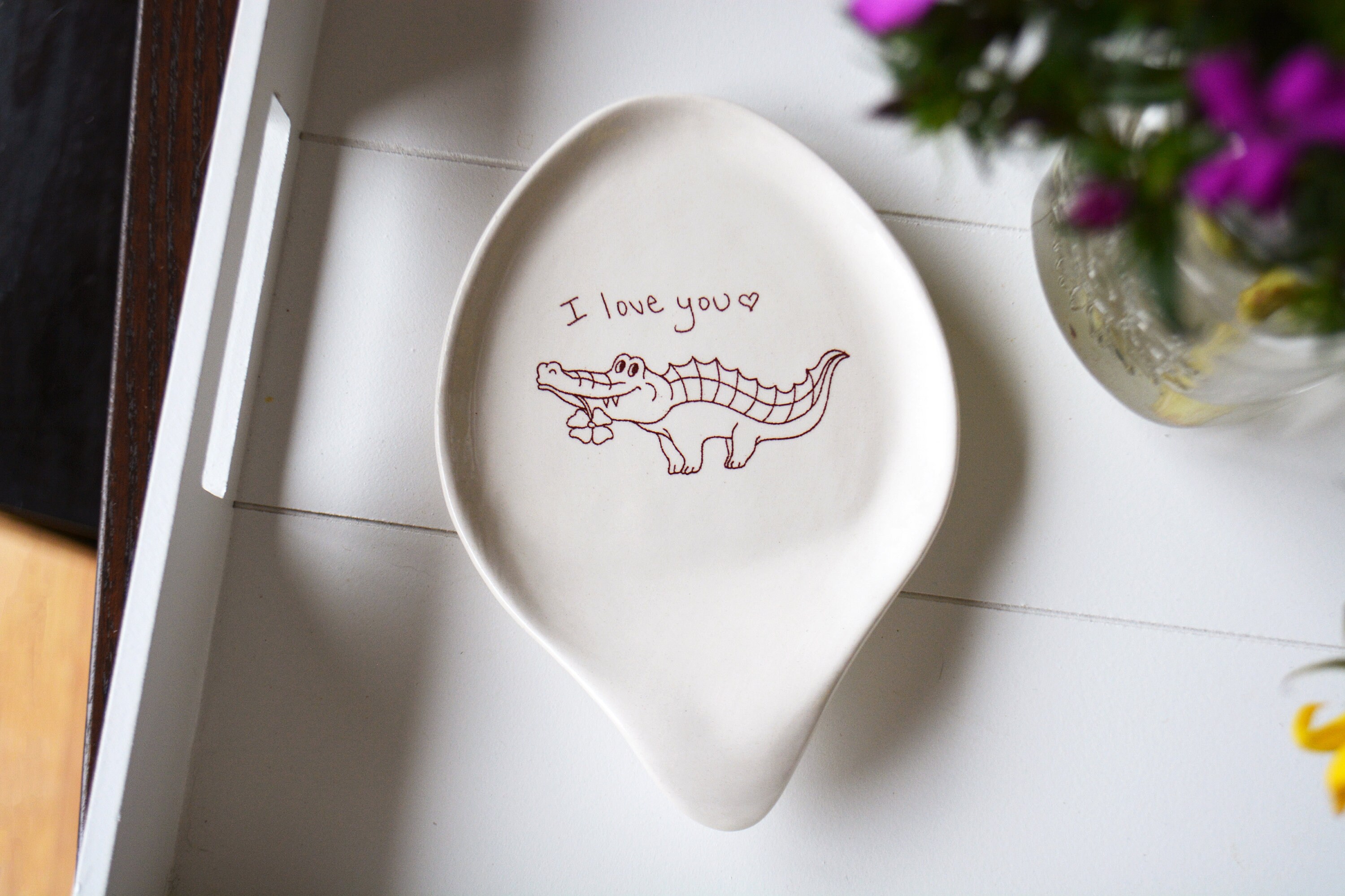 Custom Spoon Rest Ceramic Spoon Rest with Handwritten Recipe Etsy