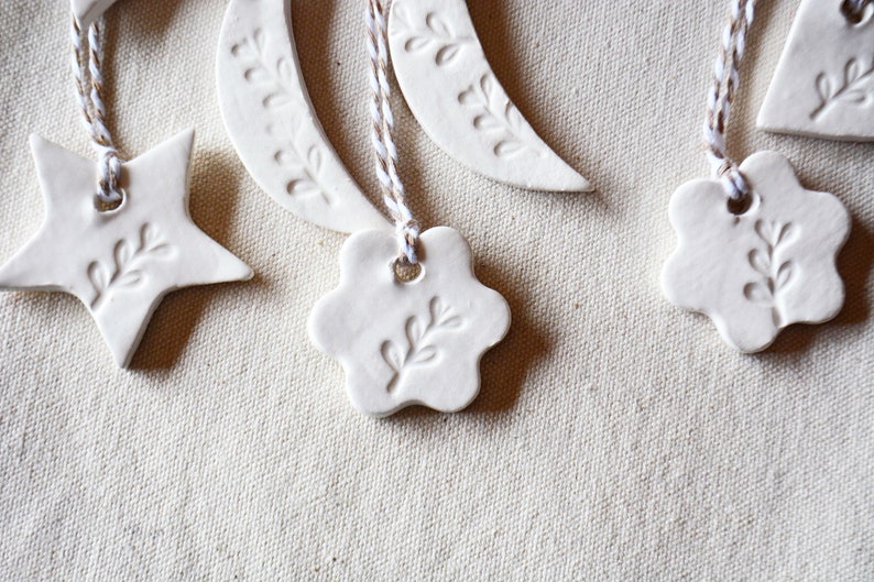 Heart Star Moon or Flower Gift Tags Ceramic Gift Tag Packs Etsy