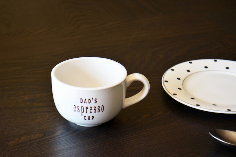 Personalized Espresso Cup and Saucer Ceramic Espresso Cup Espresso Mugs Tea Cup with Saucer Gift for Dad Gift for Him image 2