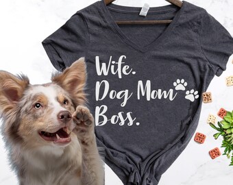 Wife Dog Mom Boss Funny Dog Shirt for Dog Moms - Wife Shirt - Dog Mom Shirt - Wife Dog Mom Shirt - Gift for Dog Wife Dog Mama Mom Gift Tank