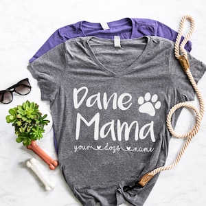Great Dane Mama Custom Dog Name Shirt - Your Dogs Name Here Great Dane Mom Momma - Dog Shirt - Dog Mom - Great Dane Dog Shirt - Dog Mama Tee