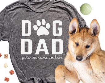 Dog Dad Shirt with Dog Names - Personalized Dog Father Shirt with Pet Names - Dog Daddy T shirt - Gift for Dog Dad - Proud Dog Dad Soft Tee