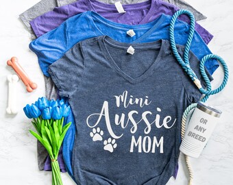 Aussie Shirt - Mini Aussie Mom Casual Dog Shirt - Mini Aussie Shirt - Mini Aussie Mama - Mini Aussie Momma Cute Dog Shirt - Toy Aussie Mom T