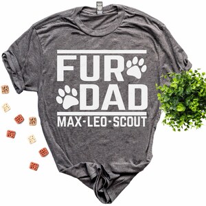 Chemise papa en fourrure avec les noms de votre animal de compagnie - Chemise prénom papa chien - Chemise prénom papa chat - Père des animaux de compagnie - Chemise papa chien fourrure cadeau personnalisé