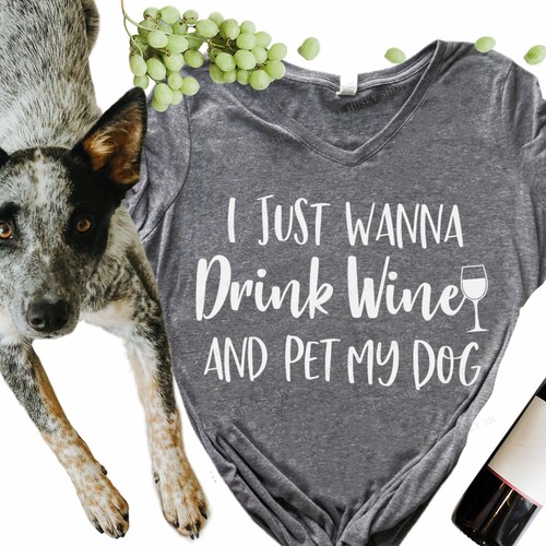 Dog Mother Wine Lover Shirt Dog and Wine Lover Dog Mom Etsy