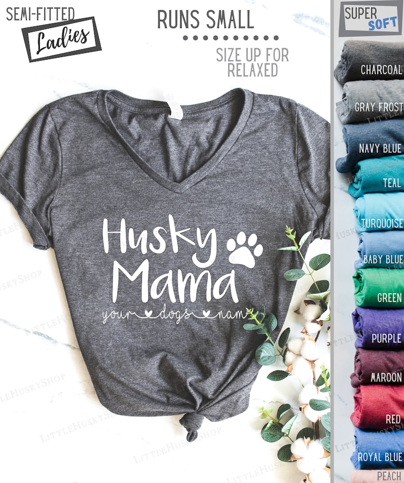 Husky Mama - Anpassad Siberian Husky mamma-tröja (eller valfri ras) Husky Lover - Söt hund-tröja - Hundmamma-tröja - Husky-tröja - Anpassa hund-tröja bild 3