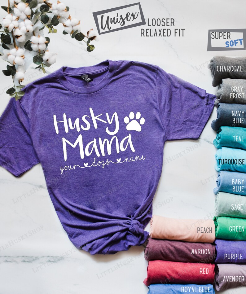 Husky Mama - Anpassad Siberian Husky mamma-tröja (eller valfri ras) Husky Lover - Söt hund-tröja - Hundmamma-tröja - Husky-tröja - Anpassa hund-tröja bild 6