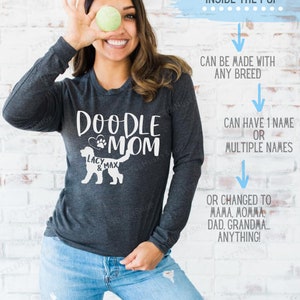 Personalized Doodle Mom Shirt with YOUR Dog's Name Golden Doodle Mom Doodle Dog Name Shirt Custom Doodle Soft T Shirt With a Doodle image 2