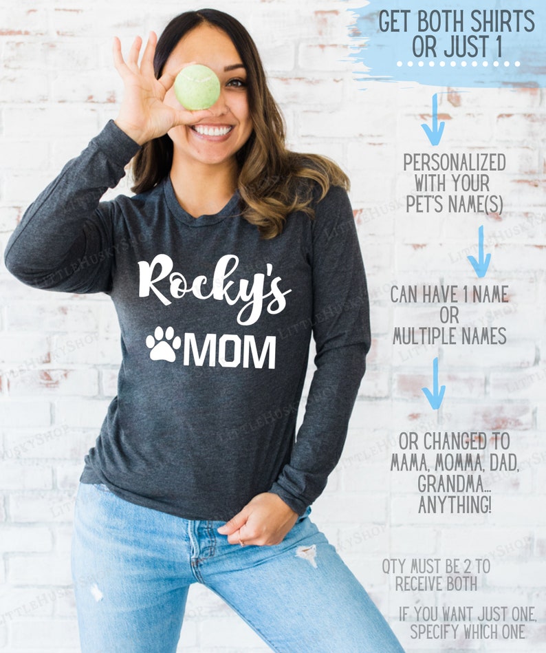 Matching Dog Parent Shirts with Your Pets Names Dog Dad Etsy