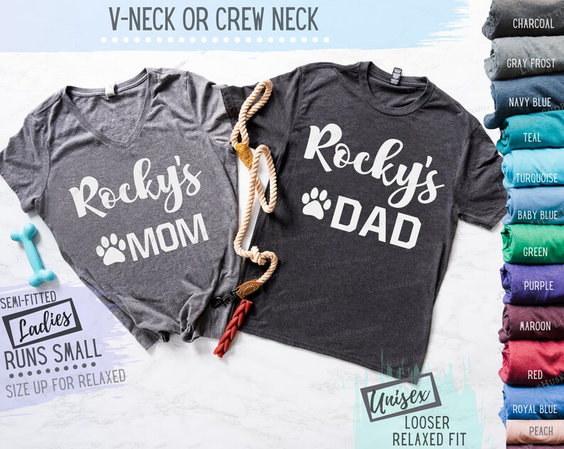 Matching Dog Parent Shirts With Your Pets Names Dog Dad Etsy