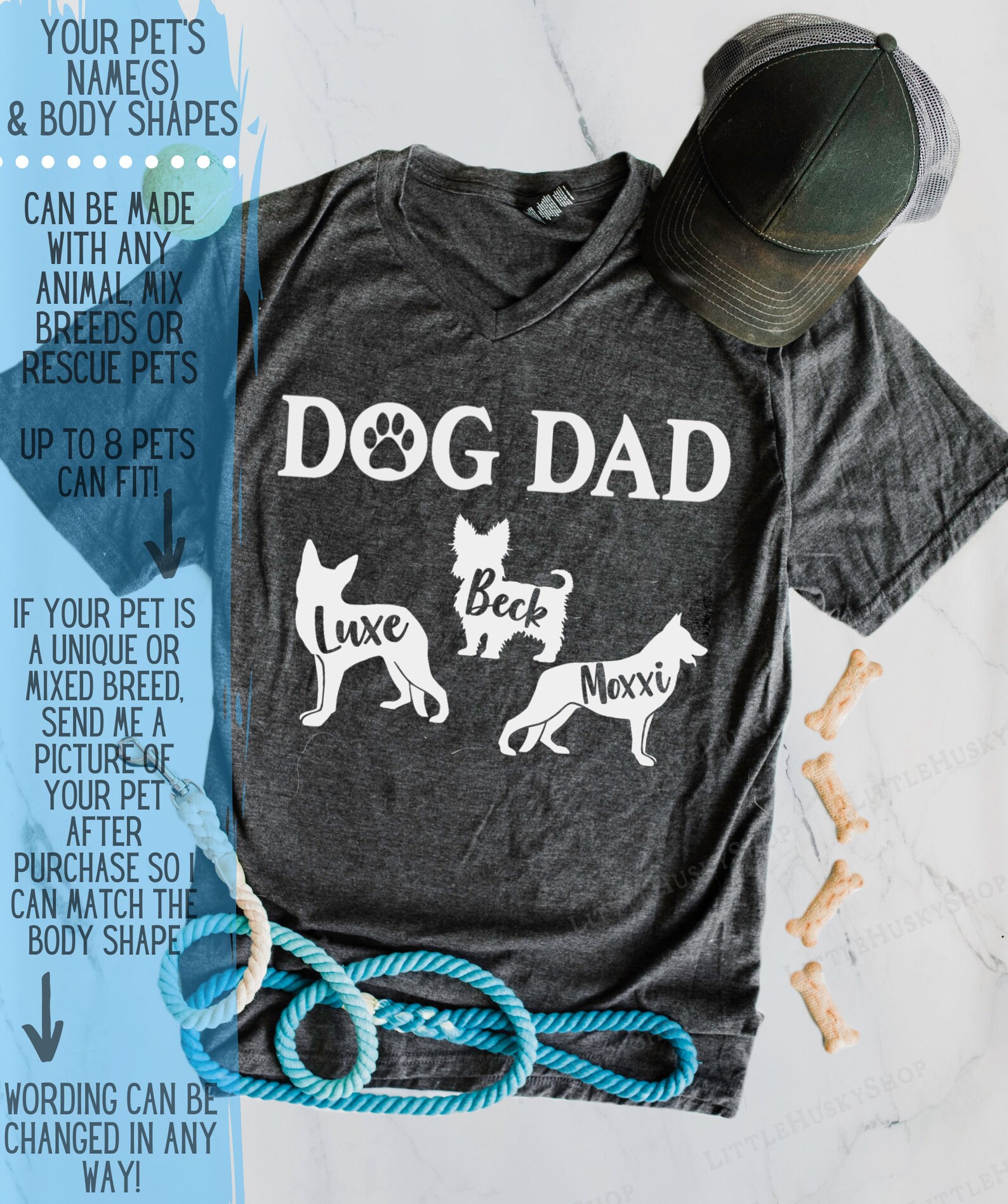 Personalized Dog Dad Shirt With YOUR Pet's Breeds and Etsy