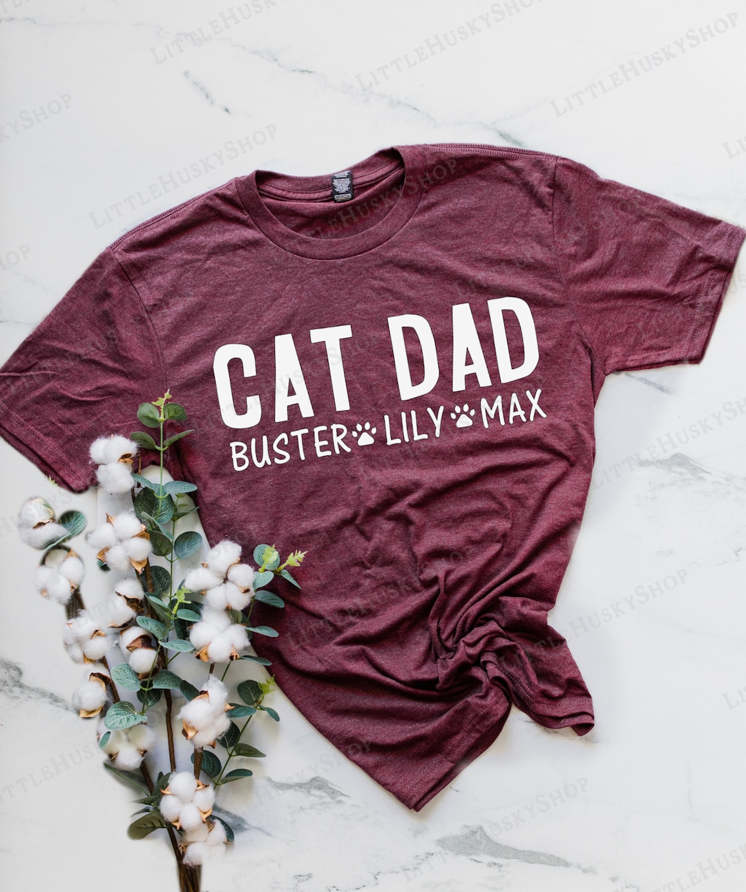 Cat Dad Shirt Personalized With YOUR Cat's Names or Dog Dad Cat Name
