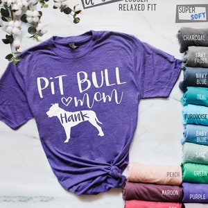 Pit Bull Mom Hoodie with Your Dog's Name Personalized Pitbull Mom T Shirt or Hoodie Pitbull Sweatshirt Pittie Hoodie Pittie Mama image 6