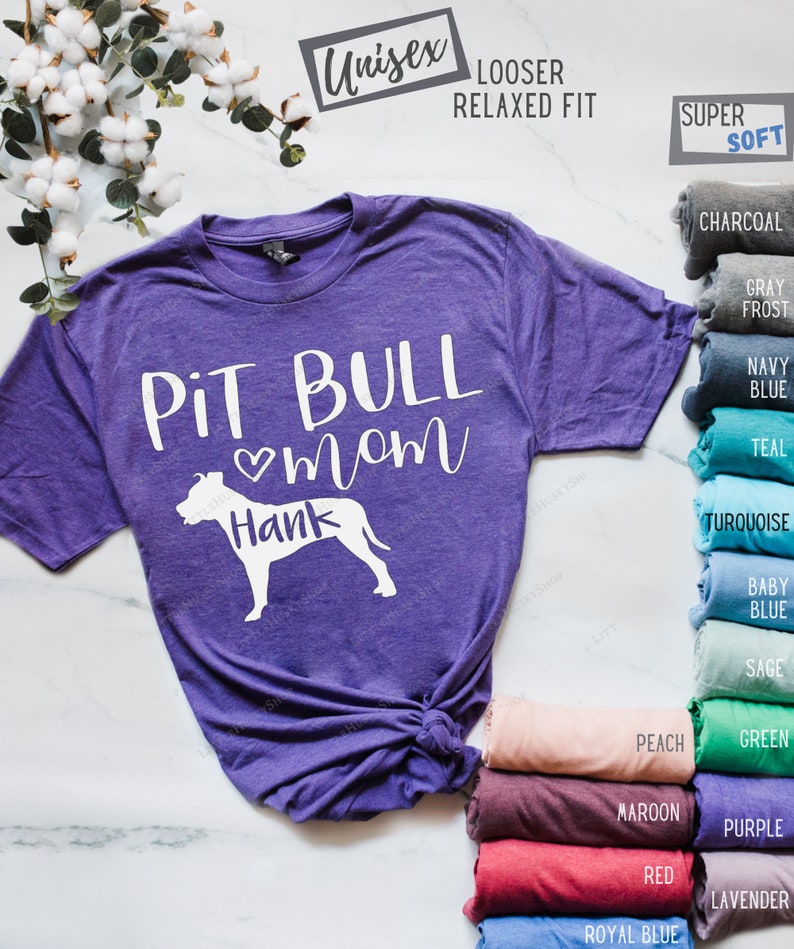 Pit Bull Mom Hoodie with Your Dog's Name Personalized Pitbull Mom T Shirt or Hoodie Pitbull Sweatshirt Pittie Hoodie Pittie Mama image 6