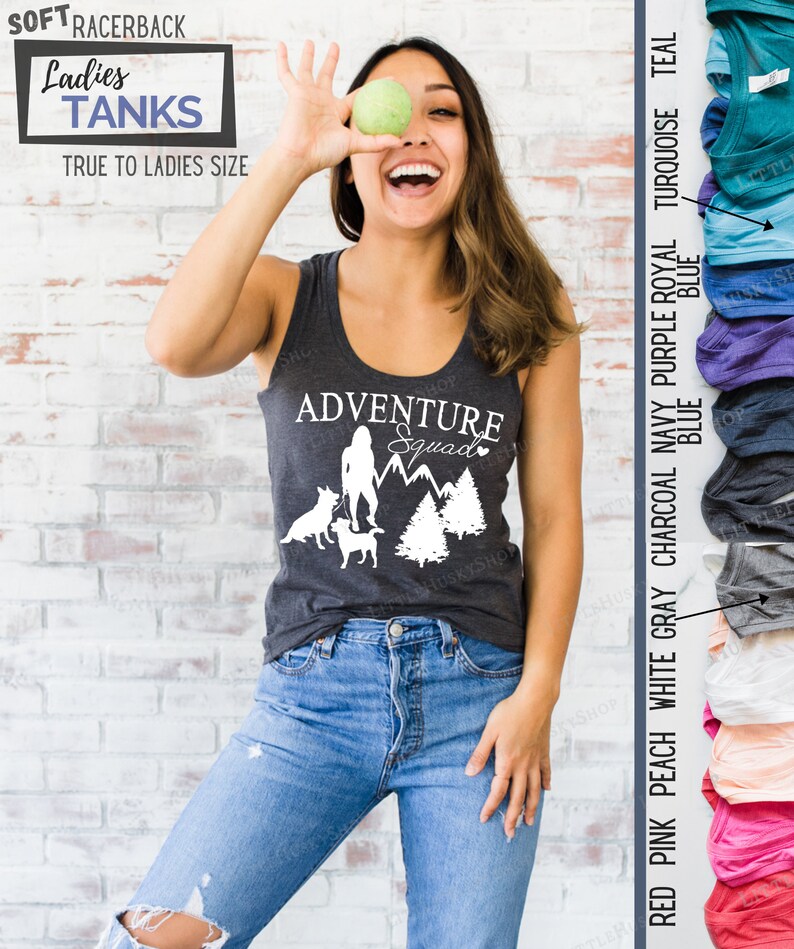 Adventure Squad Dog Shirt Personalized with YOUR Pet/'s Breed Shape Adventures with My Dogs Hiking with Dogs Dog Hiking Custom T Shirt