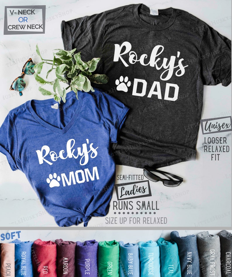 Matching Dog Parent Shirts with Your Pets Names Dog Dad Etsy