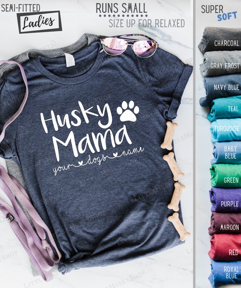 Husky Mama - Anpassad Siberian Husky mamma-tröja (eller valfri ras) Husky Lover - Söt hund-tröja - Hundmamma-tröja - Husky-tröja - Anpassa hund-tröja bild 4