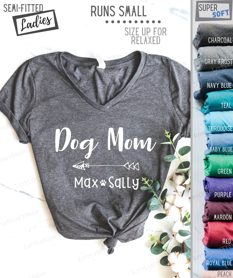 Custom Dog Name Shirt Dog Mom Shirt with Dogs Name Shirt Etsy