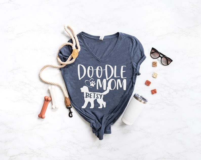 Personalized Doodle Mom Shirt with YOUR Dog's Name Golden Doodle Mom Doodle Dog Name Shirt Custom Doodle Soft T Shirt With a Doodle image 1