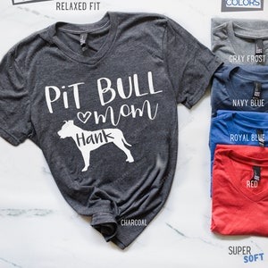 Pit Bull Mom Hoodie with Your Dog's Name Personalized Pitbull Mom T Shirt or Hoodie Pitbull Sweatshirt Pittie Hoodie Pittie Mama image 7