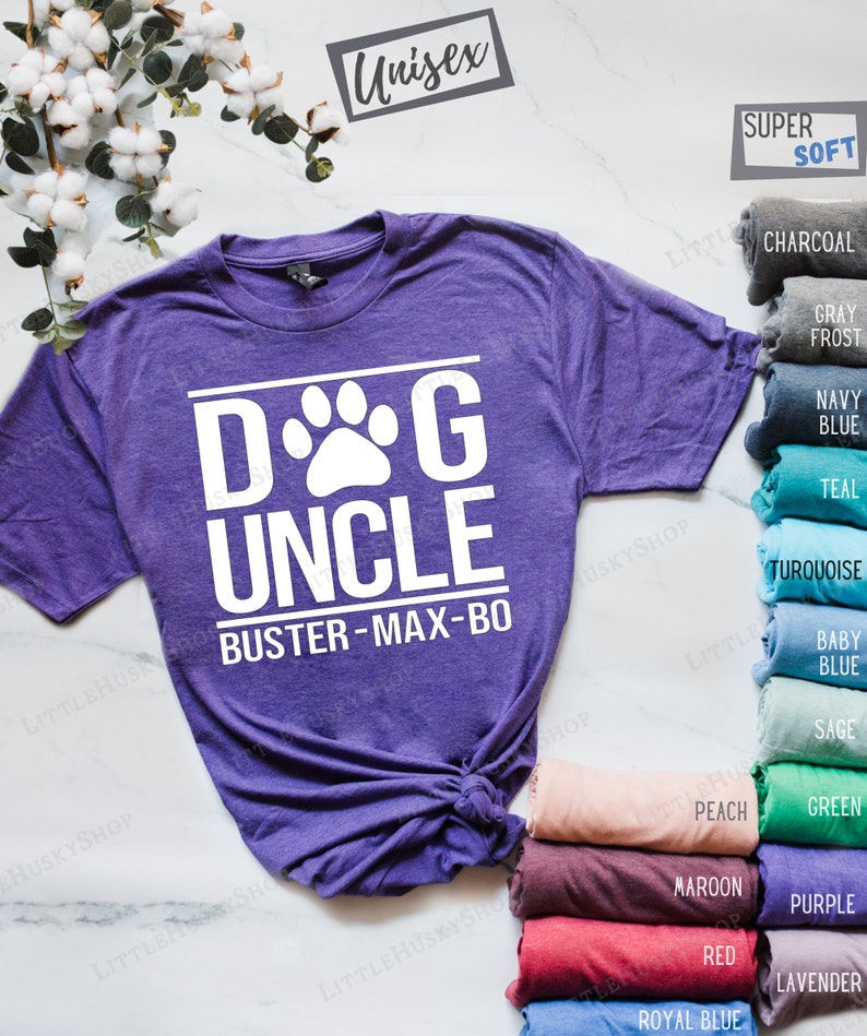 Dog Uncle Shirt with YOUR Pet's Name Dog Uncle Shirt Dog Uncle Gift Uncle to a Dog Dog Uncle T Shirt Personalized Dog Name Uncle T image 2