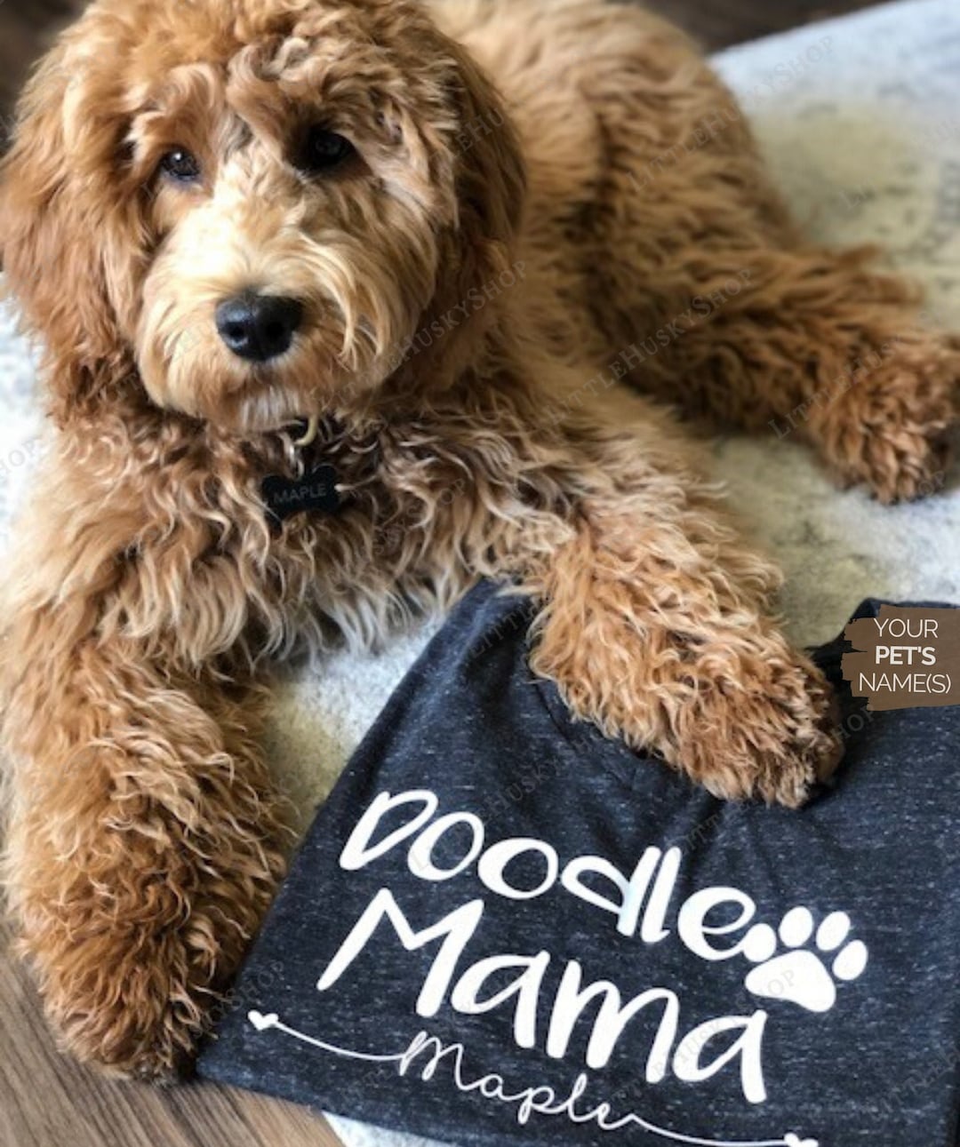 Doodle Mama Shirt With Your Dog's Name and Hearts - Cute Custom Golden ...