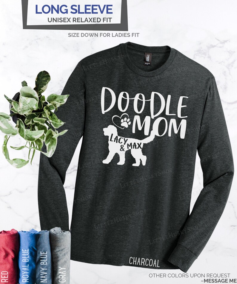 Personalized Doodle Mom Shirt with YOUR Dog's Name Golden Doodle Mom Doodle Dog Name Shirt Custom Doodle Soft T Shirt With a Doodle image 8