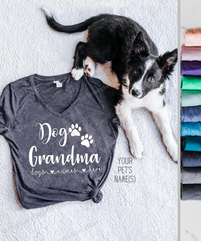 Dog Grandma Shirt With Your Grandpups Pet Names Customize Etsy