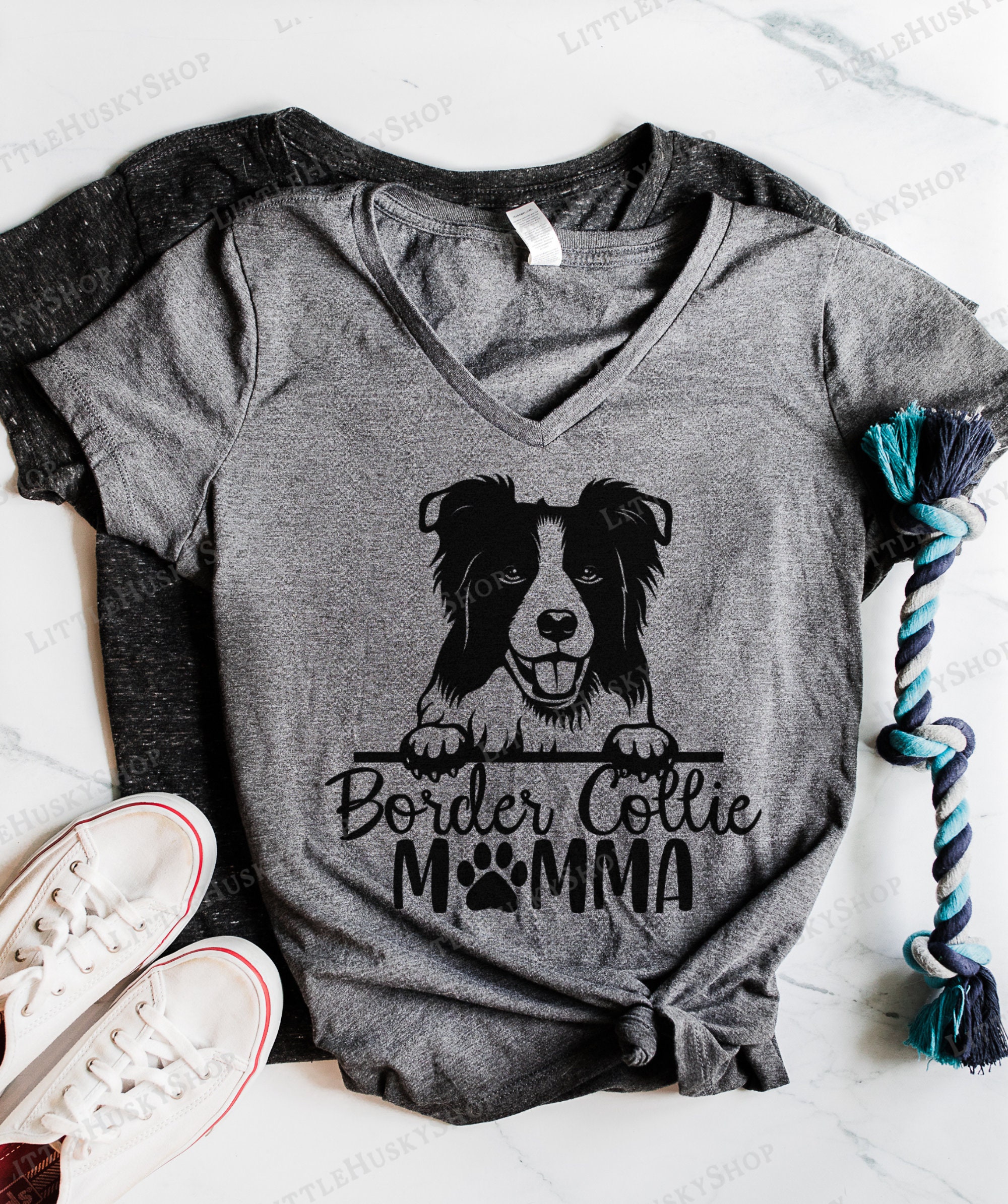 Border Collie Shirt Women Men Kids Love Dog Mom Dad Gift Tee