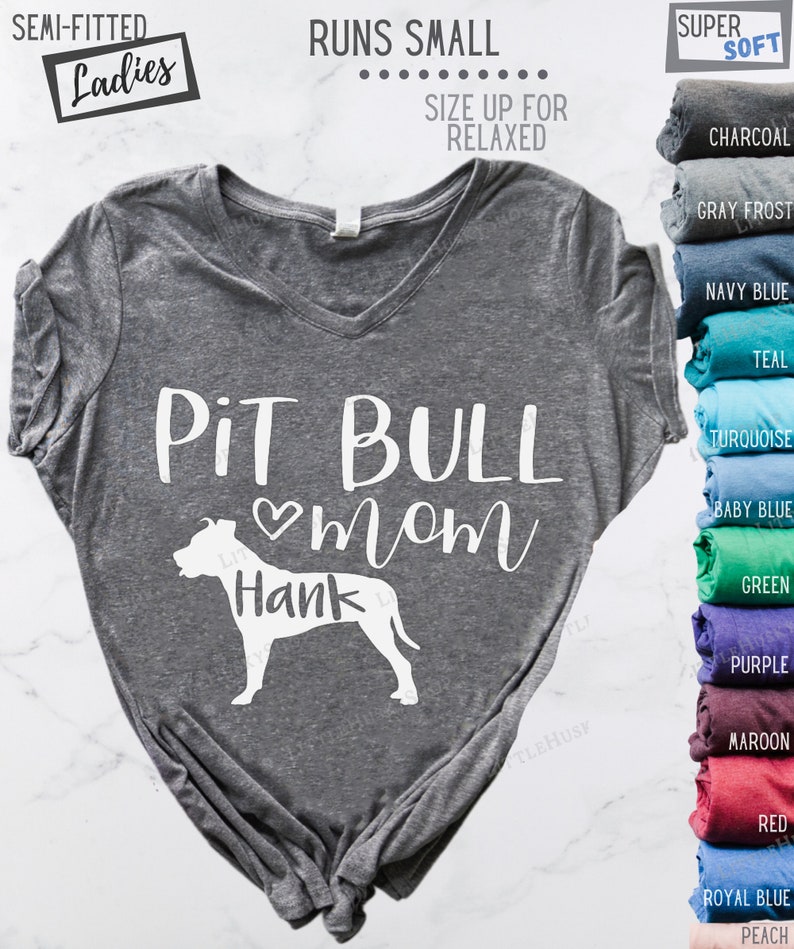Pit Bull Mom Hoodie with Your Dog's Name Personalized Pitbull Mom T Shirt or Hoodie Pitbull Sweatshirt Pittie Hoodie Pittie Mama image 3