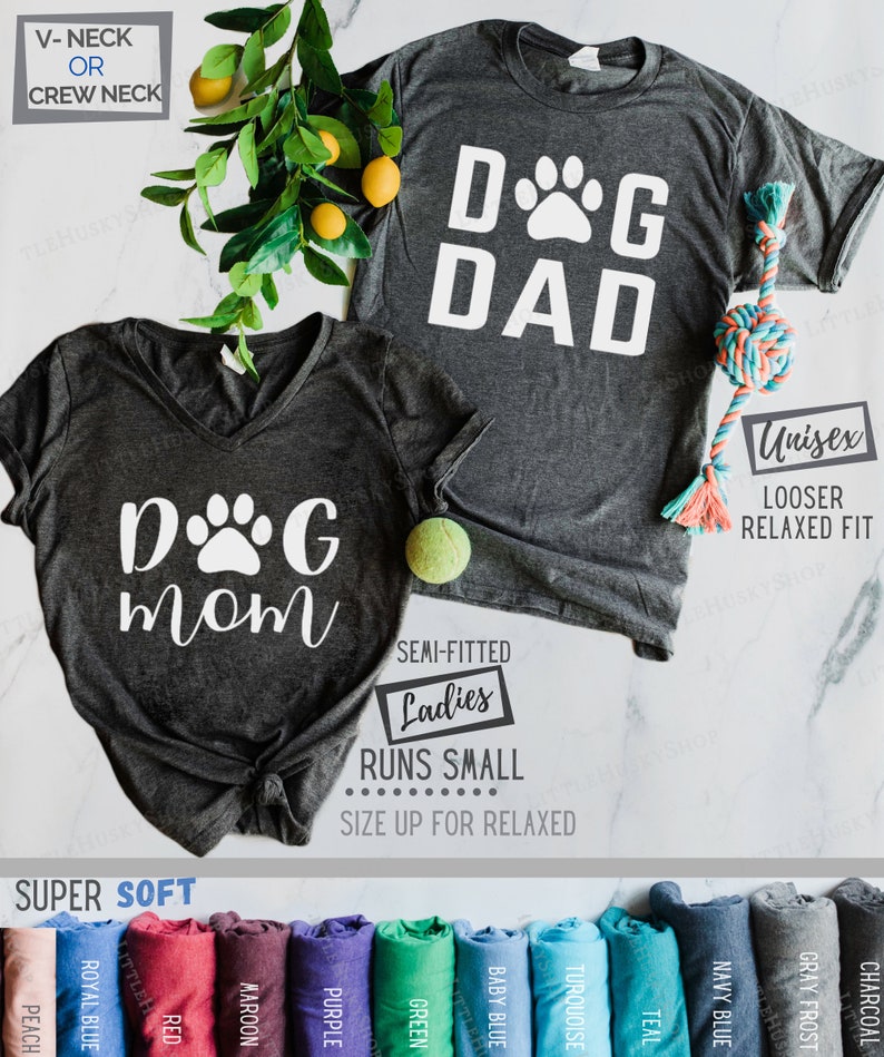 Matching Dog Mom Dog Dad Shirts Dog Parents Shirts with Paw Etsy