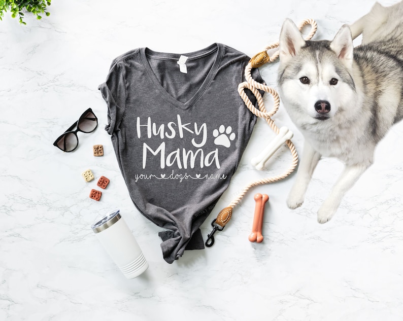 Husky Mama - Anpassad Siberian Husky mamma-tröja (eller valfri ras) Husky Lover - Söt hund-tröja - Hundmamma-tröja - Husky-tröja - Anpassa hund-tröja bild 1