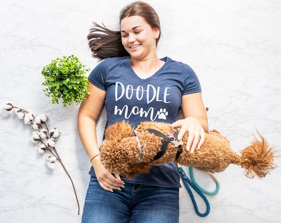 Doodle Mom Soft Shirt - Golden Doodle Mom - Poodle Mama - Doodle Dog Shirt - Gift for Doodle Dog Owner - Dog mom Paw Print Cute Comfy Tshirt