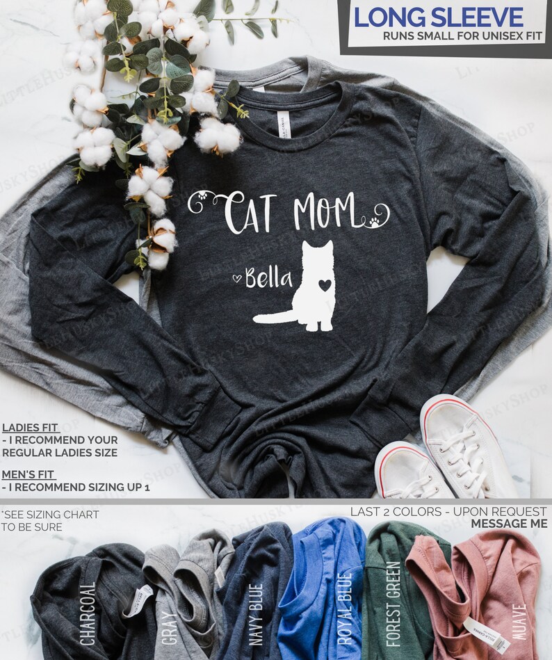 Custom Cat Mom Shirt with Cat Names Pet Name Customize Shirt Etsy