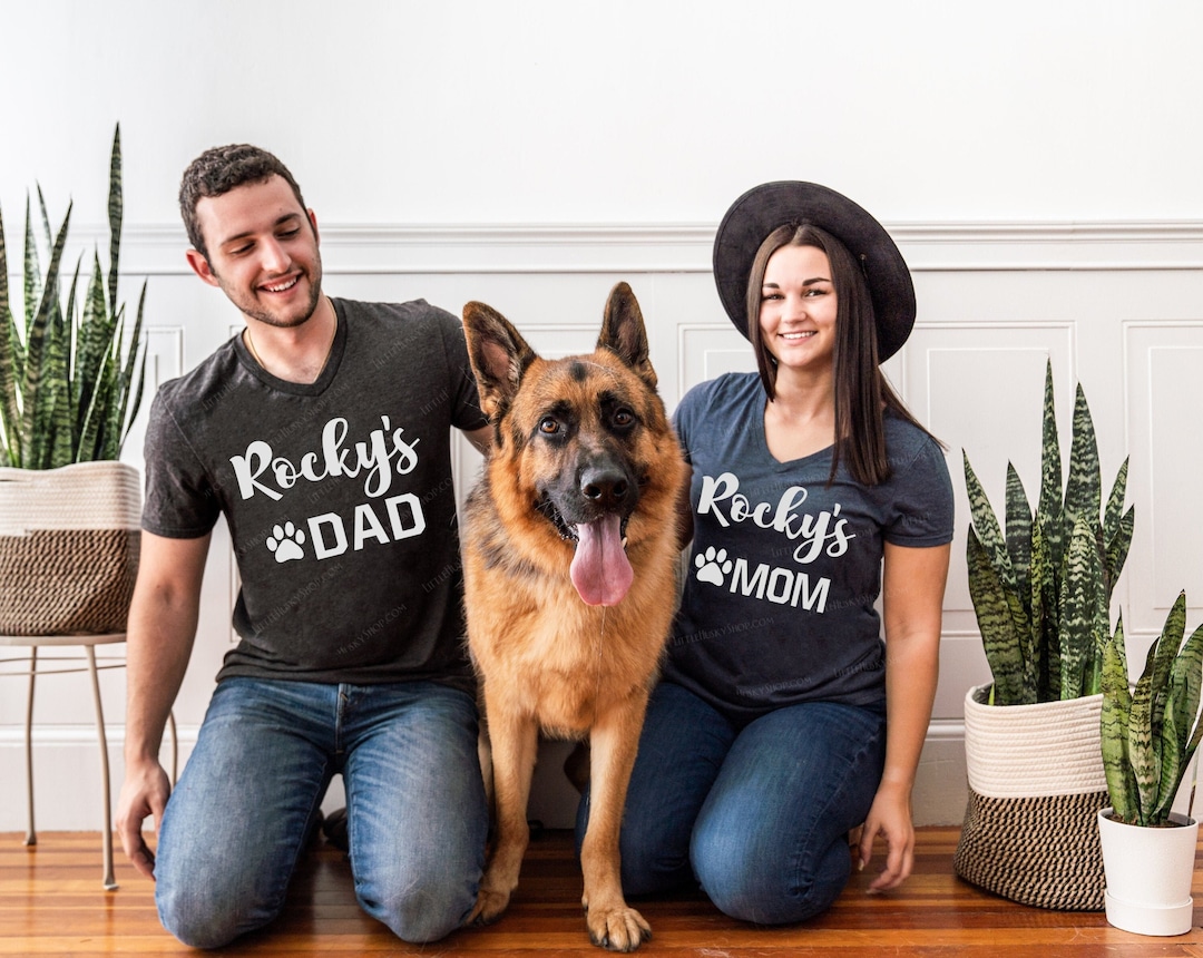 Matching Dog Parent Shirts With Your Pets Names Dog Dad Dog Mom Shirts