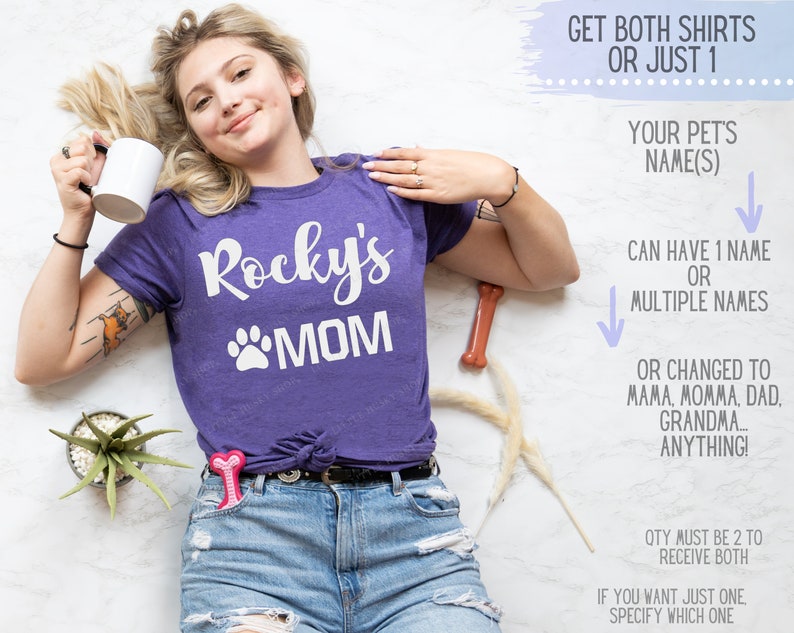 Matching Dog Parent Shirts With Your Pets Names Dog Dad Etsy