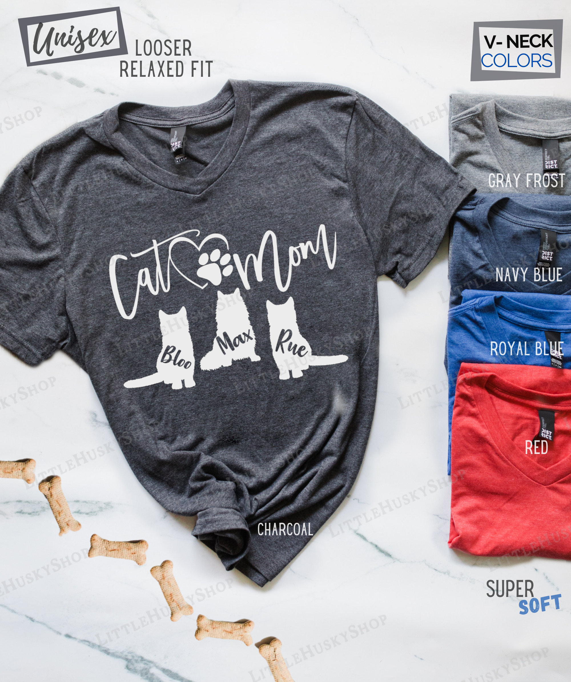 Personalized Cat Mom Shirt with YOUR Cat's Names and Body Etsy