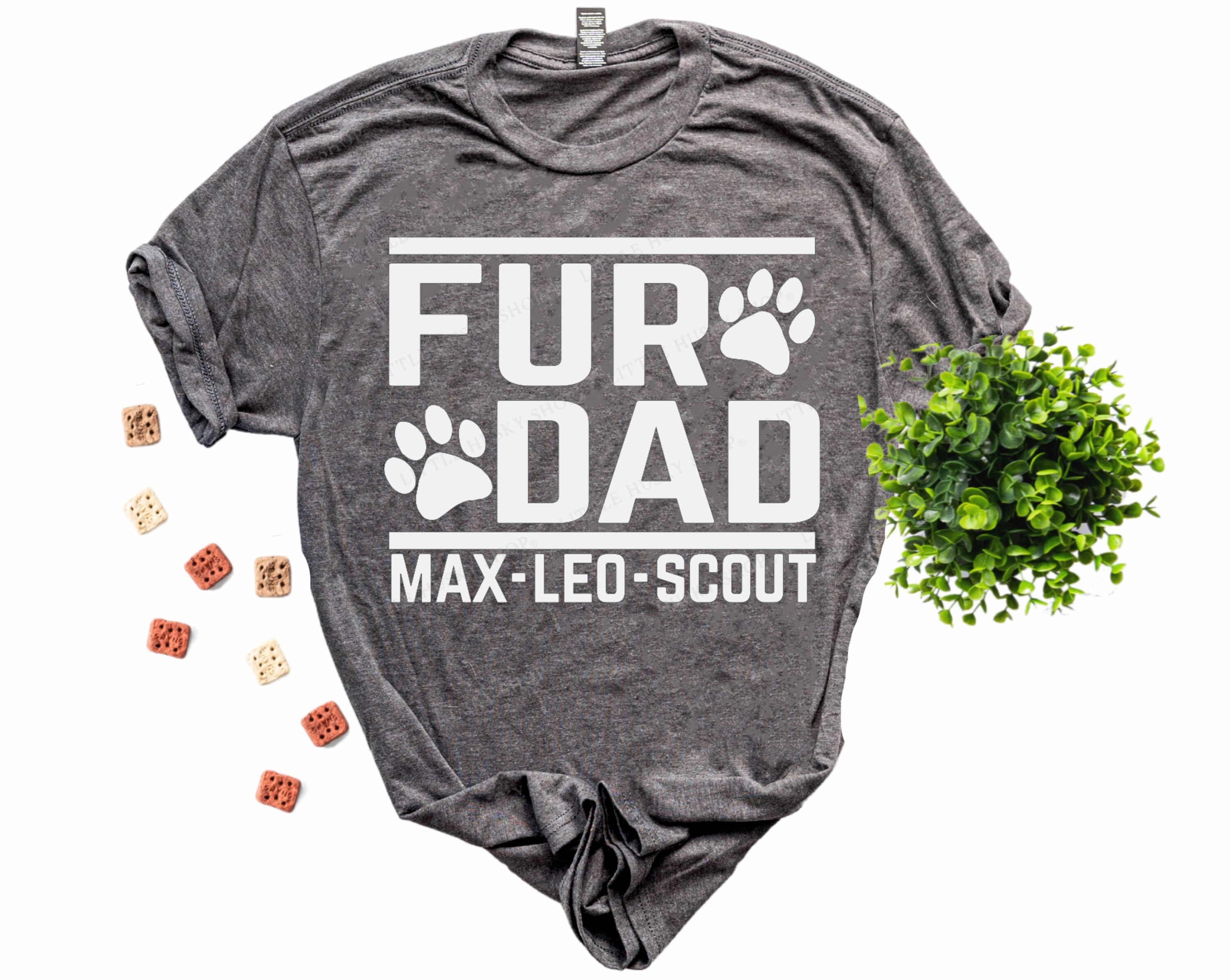 Fur Dad Shirt with Your Pet Names - Dog Dad Name Shirt - Cat Dad Name Shirt - Father of Pets - Fur Daddy Personalized Gift Dog Father Shirt