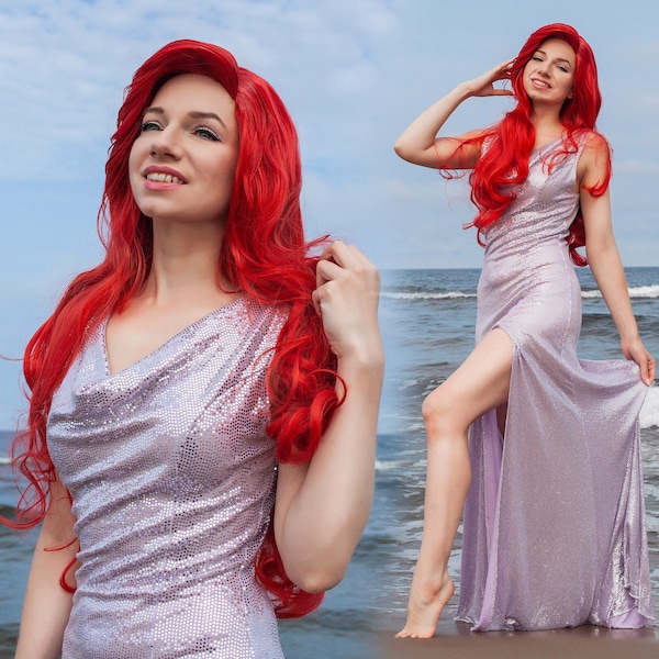 Ariel handmade cosplay lilac final dress