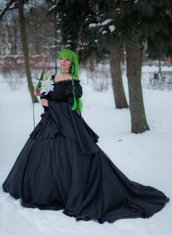 Black Ball Gown Handmade Anime Cosplay Dress - Etsy