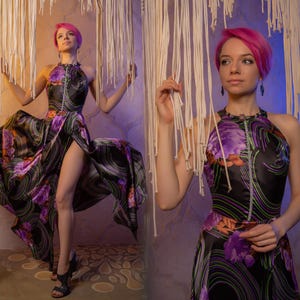 Silk luxury handmade evening dress
