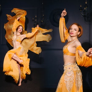 Handmade belly dance costume Dance show costume Belly dancer costume Oriental suit