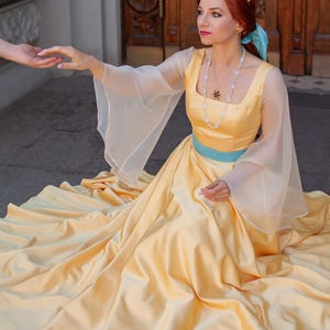 Anastasia handmade cosplay golden dress image 17