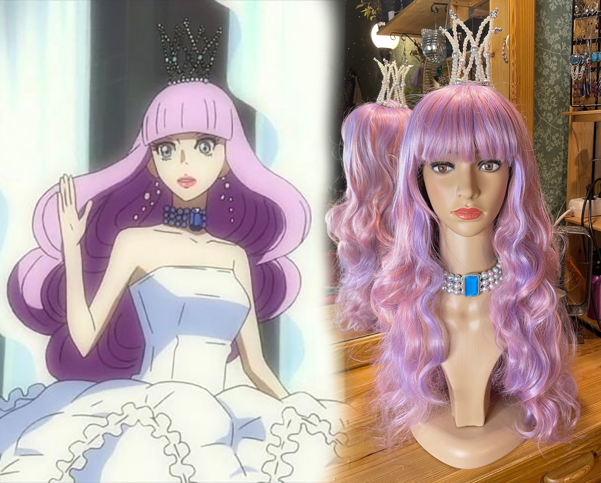 Kuranosuke Koibuchi Handmade Pink and Purple Mix Cosplay Wig and a
