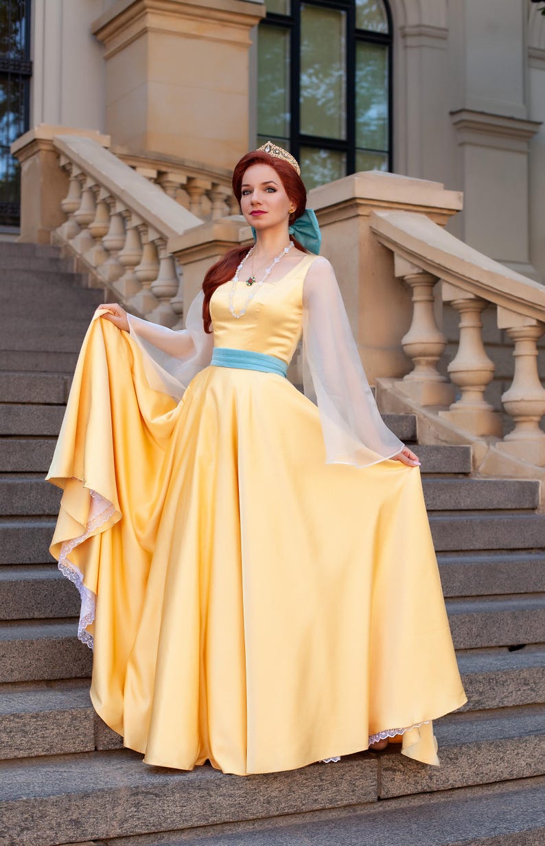 Anastasia handmade cosplay golden dress image 15