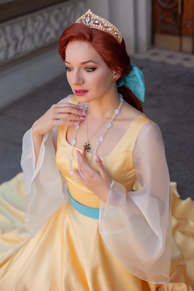 Anastasia handmade cosplay golden dress image 16